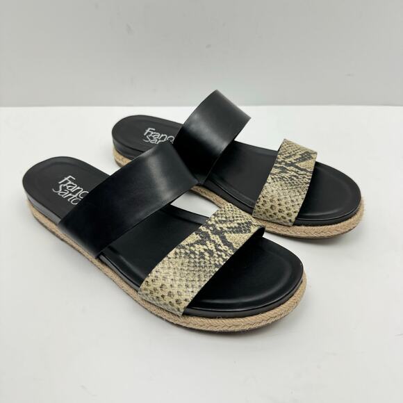 Franco Sarto | Babs Reptile Snakeskin Vegan Leather Espadrille Slide Sandals - Picture 6 of 10